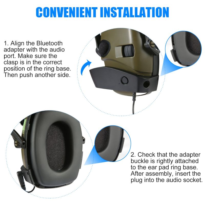 IMPACT SPORT taktisk elektronisk skytte hörselkåpa för utomhussport med bullerdämpning och inbyggda mikrofoner