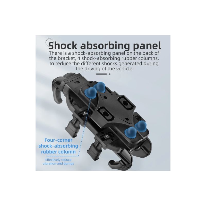 ROCKBROS telefonhållare för motorcykel justerbar roterbar aluminium cykeltelefonhållare med silikonstötdämpning