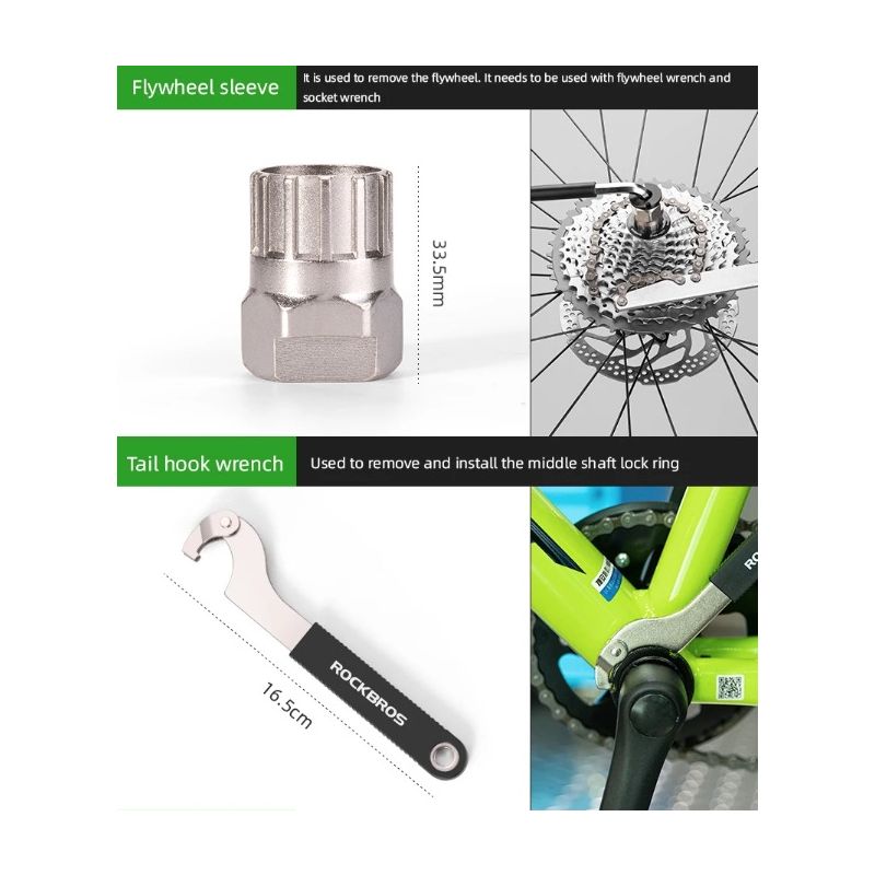 ROCKBROS cykelreparationsset hållbara kolstålsverktyg för seriösa cyklister och vardagliga cykelreparationer