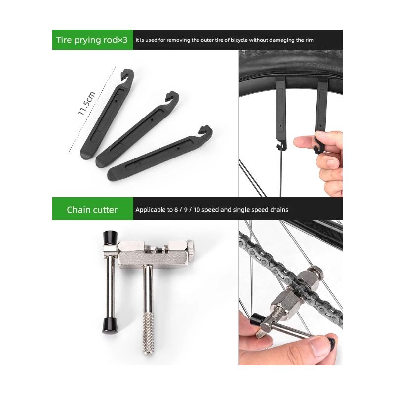 ROCKBROS cykelreparationsset hållbara kolstålsverktyg för seriösa cyklister och vardagliga cykelreparationer