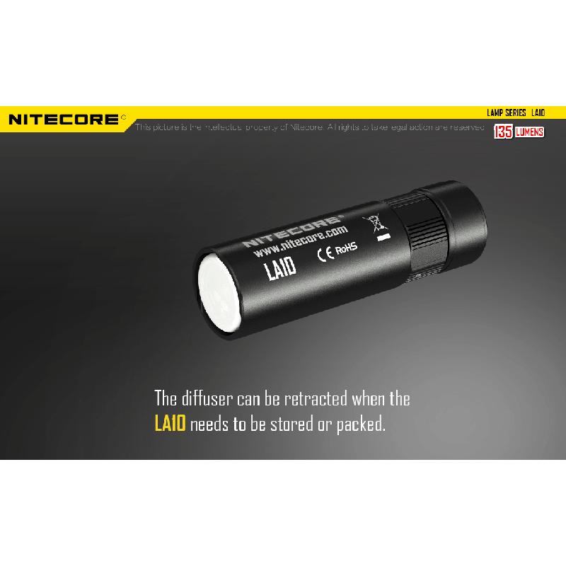 Nitecore LA10 kompakt lättviktig campingficklampa 135 lumen med vridaktiveringsdesign och Nichia XP-G2 LED