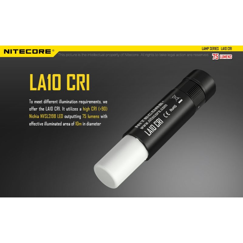 Nitecore LA10 kompakt lättviktig campingficklampa 135 lumen med vridaktiveringsdesign och Nichia XP-G2 LED