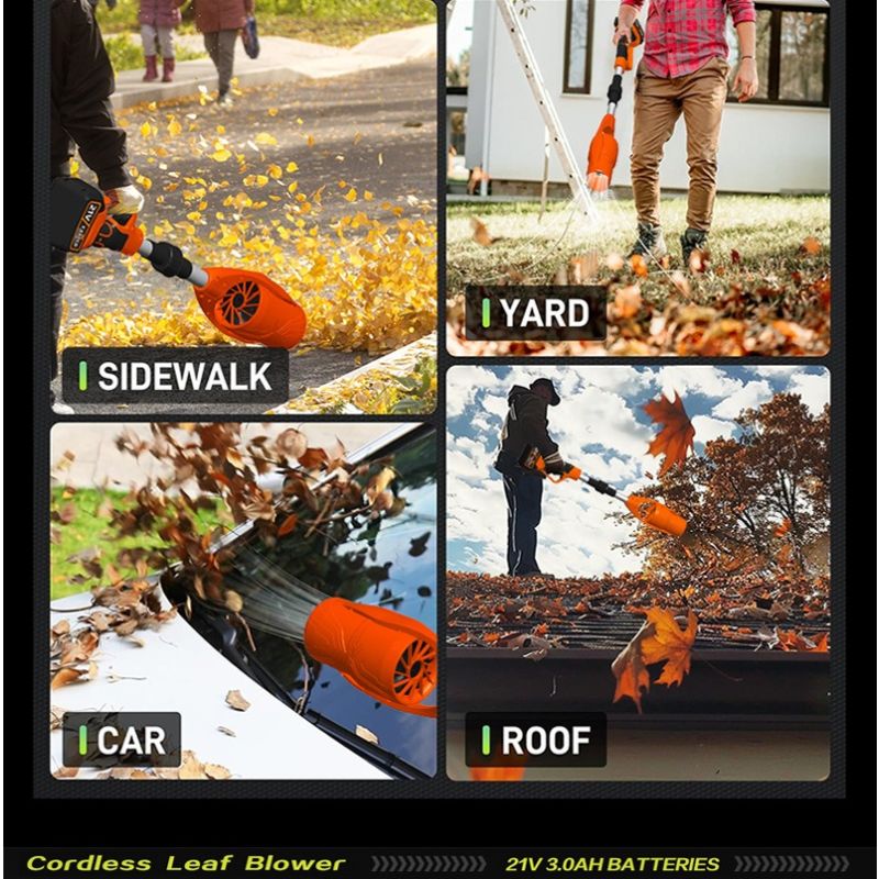 Handhållen Lövblåsare & Trädgårdsfläkt – Vikbar, Trådlös med Litiumbatteri för effektiv rengöring