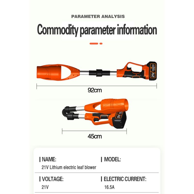 Handhållen Lövblåsare & Trädgårdsfläkt – Vikbar, Trådlös med Litiumbatteri för effektiv rengöring
