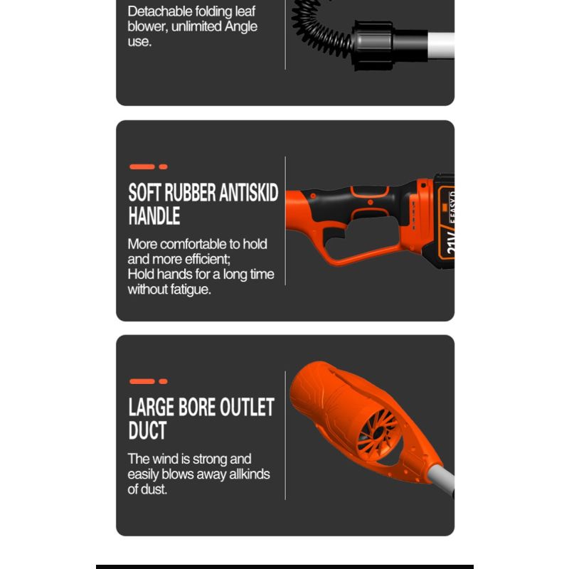 Handhållen Lövblåsare & Trädgårdsfläkt – Vikbar, Trådlös med Litiumbatteri för effektiv rengöring