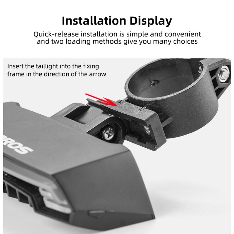 ROCKBROS LKWD-R1 cykelbakljus med smart USB LED och trådlös fjärrkontroll för ökad cykelsäkerhet MTB stadscykling