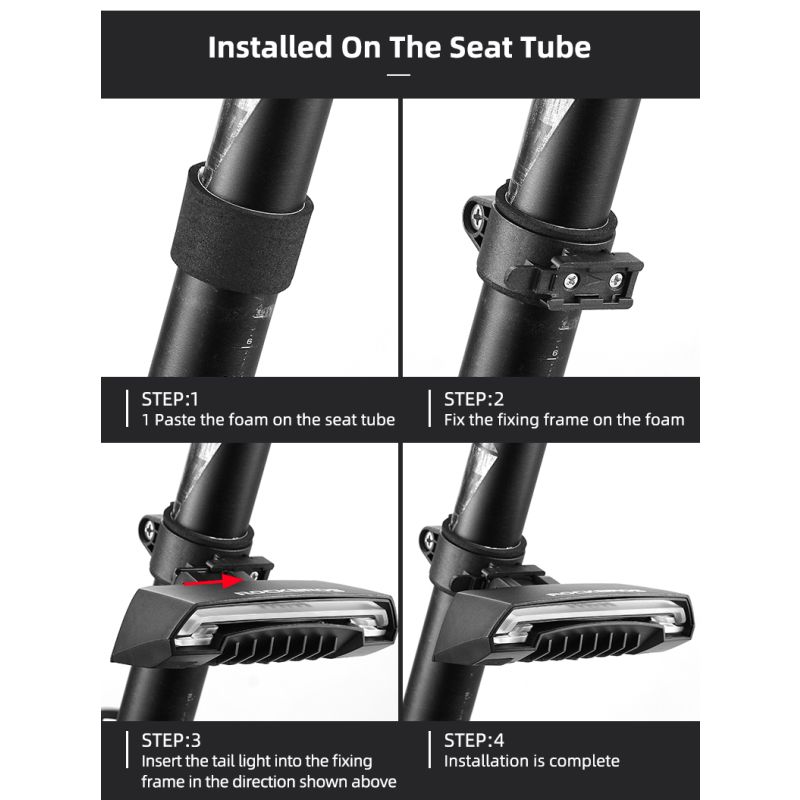ROCKBROS LKWD-R1 cykelbakljus med smart USB LED och trådlös fjärrkontroll för ökad cykelsäkerhet MTB stadscykling