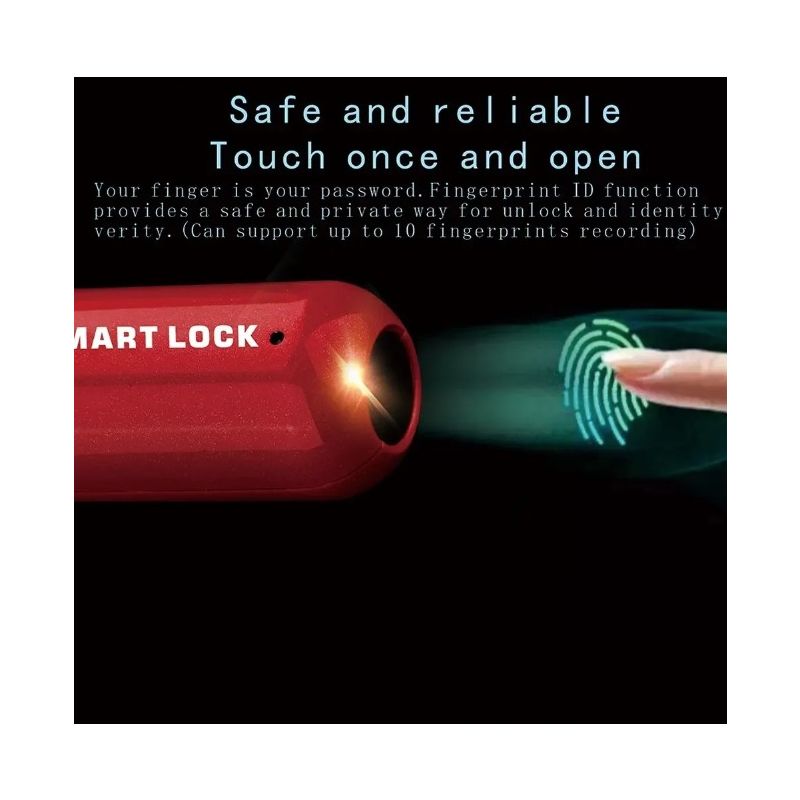 Mini Fingeravtryckshänglås USB-nyckellöst lås Snabb upplåsning Lätt design för resesäkerhet och biometrisk trygghet