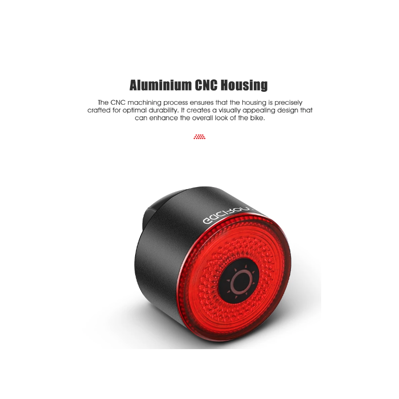 Gaciron LOOP-100 cykelbakljus hög ljusstyrka LED med bromssensor aluminiumlegering för cykelsäkerhet