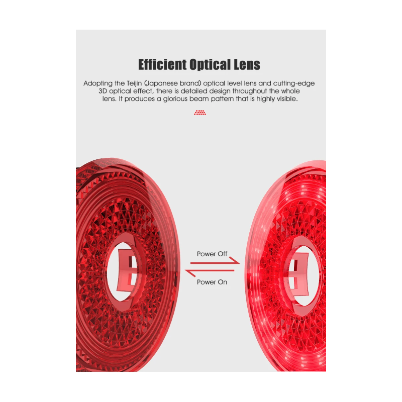 Gaciron LOOP-100 cykelbakljus hög ljusstyrka LED med bromssensor aluminiumlegering för cykelsäkerhet