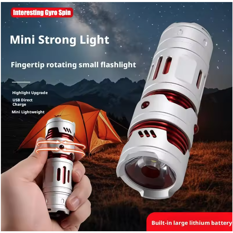 Mini ficklampa EDC USB uppladdningsbar | Portabel nyckelring ficklampa XPE360 LED för camping