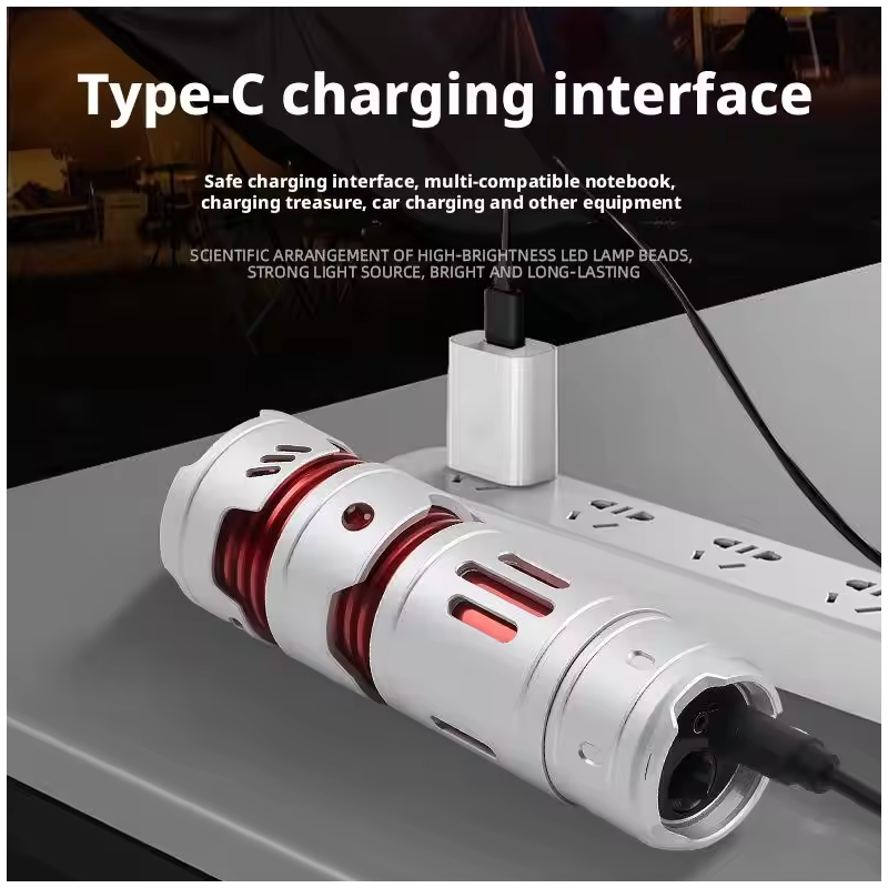 Mini ficklampa EDC USB uppladdningsbar | Portabel nyckelring ficklampa XPE360 LED för camping