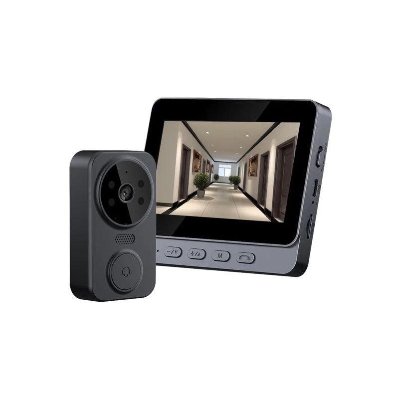 Upptäck M12 Trådlös Videodörrklocka Videointercom IR Night Vision Enkel Installation 4,3'' IPS-skärm Hemmasäkerhet