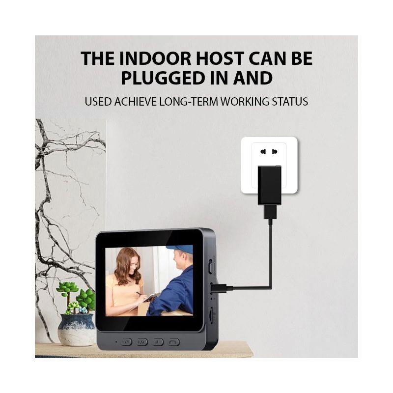 Upptäck M12 Trådlös Videodörrklocka Videointercom IR Night Vision Enkel Installation 4,3'' IPS-skärm Hemmasäkerhet