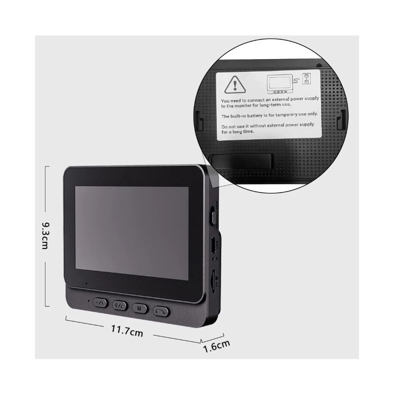 Upptäck M12 Trådlös Videodörrklocka Videointercom IR Night Vision Enkel Installation 4,3'' IPS-skärm Hemmasäkerhet