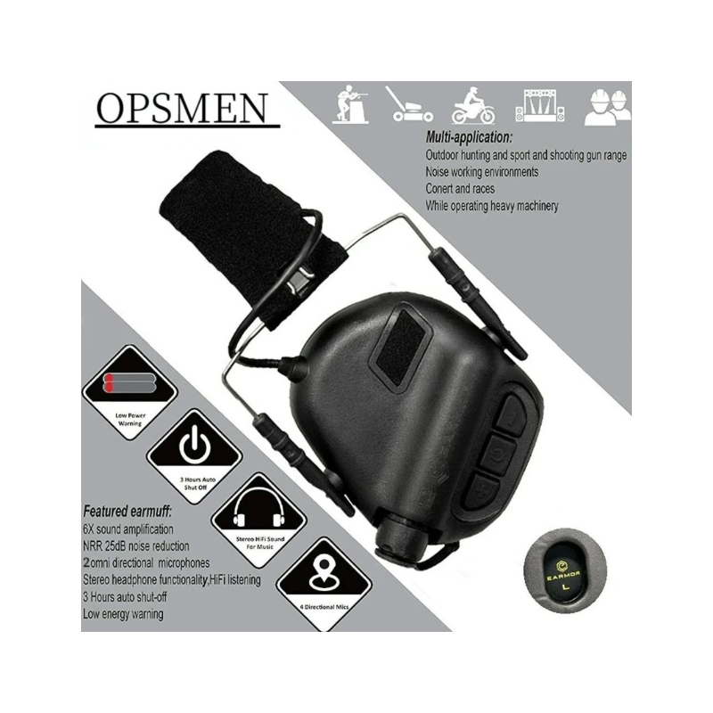 EARMOR M31 MOD4 Elektroniska Skyttehörselskydd med Bullerdämpning Bekväm Öronkudde För Utomhusjakt