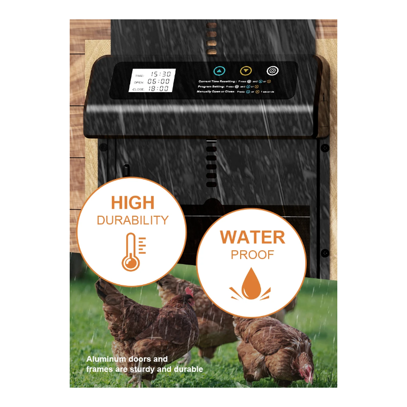 Automatisk Hönshusdörröppnare Elektrisk Kycklingdörr och Timer för Hönshus med Hållbar Konstruktion