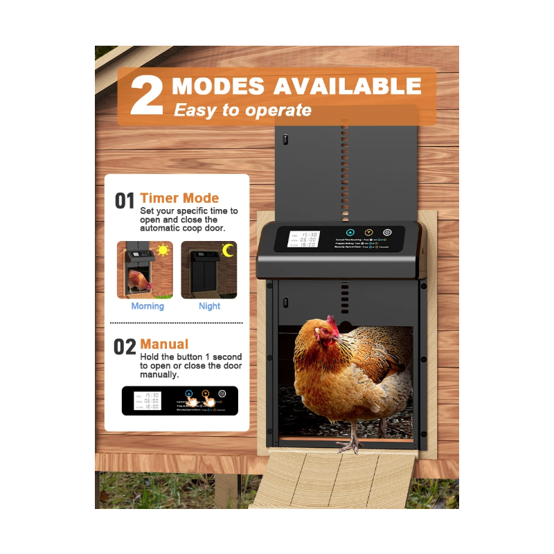 Automatisk Hönshusdörröppnare Elektrisk Kycklingdörr och Timer för Hönshus med Hållbar Konstruktion