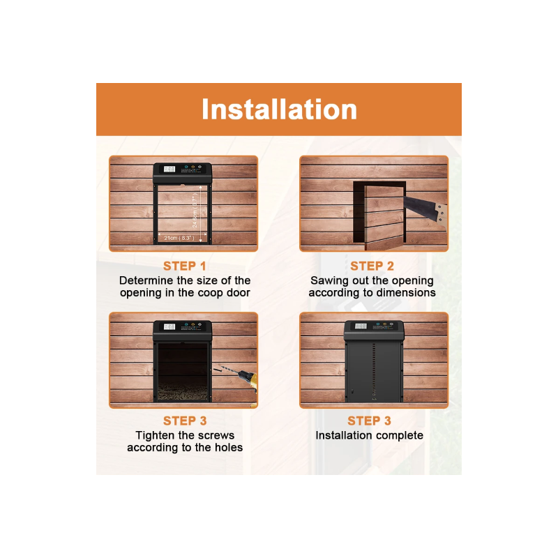 Automatisk Hönshusdörröppnare Elektrisk Kycklingdörr och Timer för Hönshus med Hållbar Konstruktion