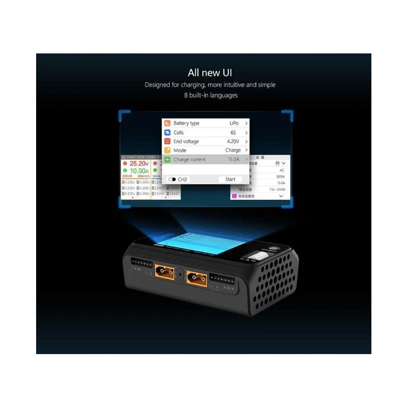 ToolkitRC M6D 500W 15A Dubbelkanal MINI Smart RC Laddare för LiPo LiHV Hög Effekt Snabb Laddning