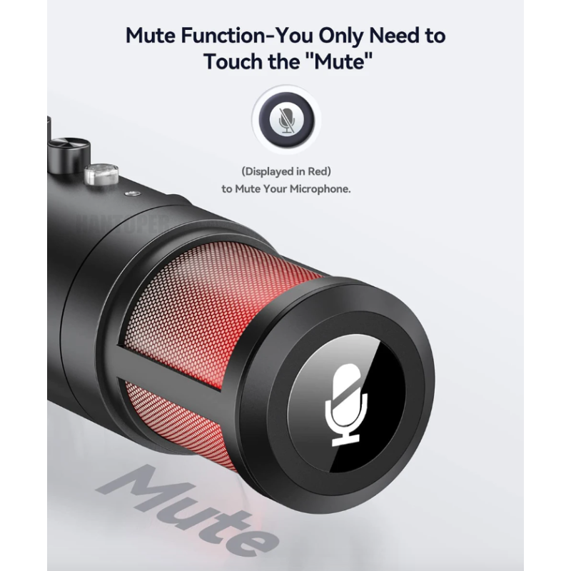 MU900PRO RGB USB-mikrofon för innehållsskapare med kardioid upptagningsmönster och anpassningsbara ljuseffekter