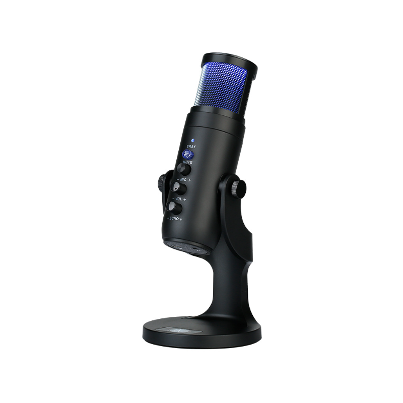 MU900PRO RGB USB-mikrofon för innehållsskapare med kardioid upptagningsmönster och anpassningsbara ljuseffekter