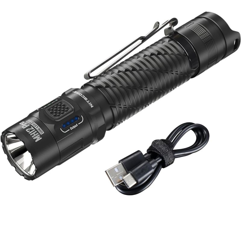 Nitecore MH12 Pro LED-ficklampa 3300 Lumen USB-C uppladdningsbar för utomhusäventyr och nattvandringar