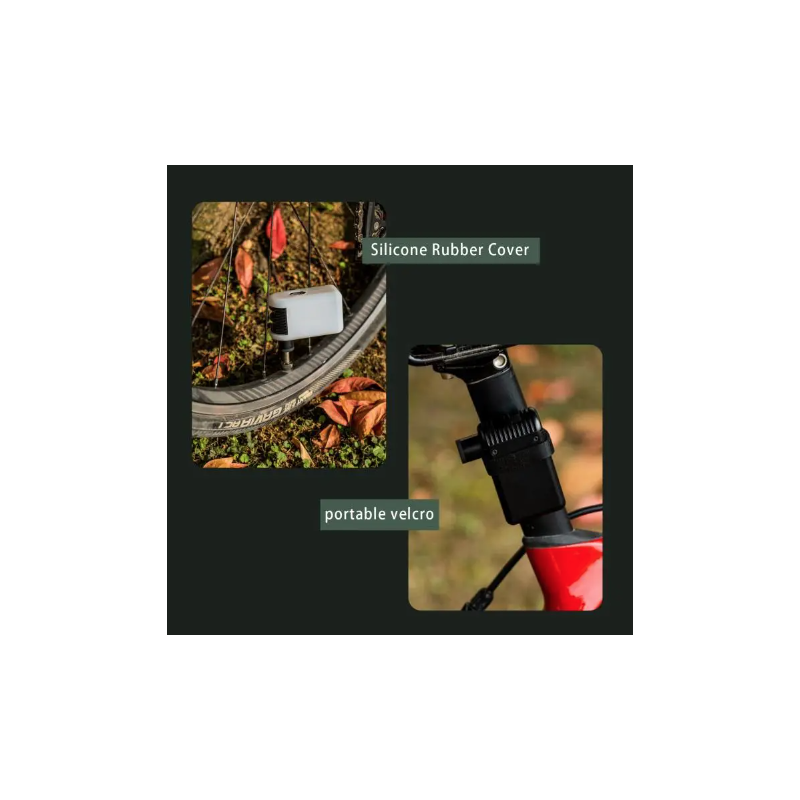 A2 Mini Elektrisk Luftpump lättviktig bärbar cykel inflator MTB pump kompatibel med Presta Schrader ventiler