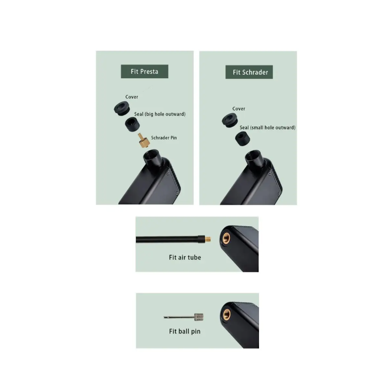A2 Mini Elektrisk Luftpump lättviktig bärbar cykel inflator MTB pump kompatibel med Presta Schrader ventiler