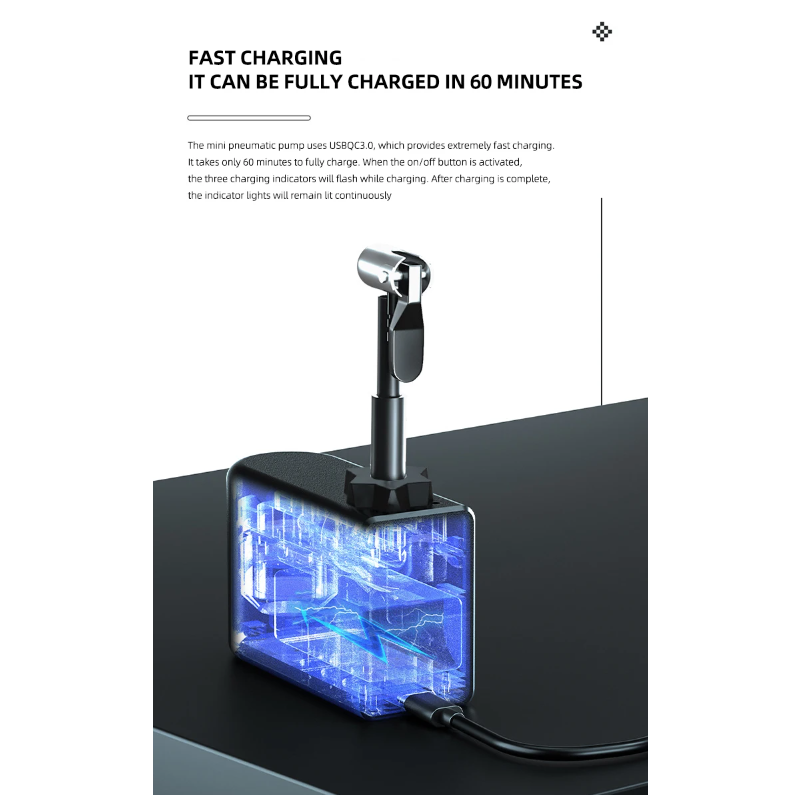 Mini cykelpump bärbar elektrisk luftpump med högprecisionstrycksensor och elegant design för cyklister