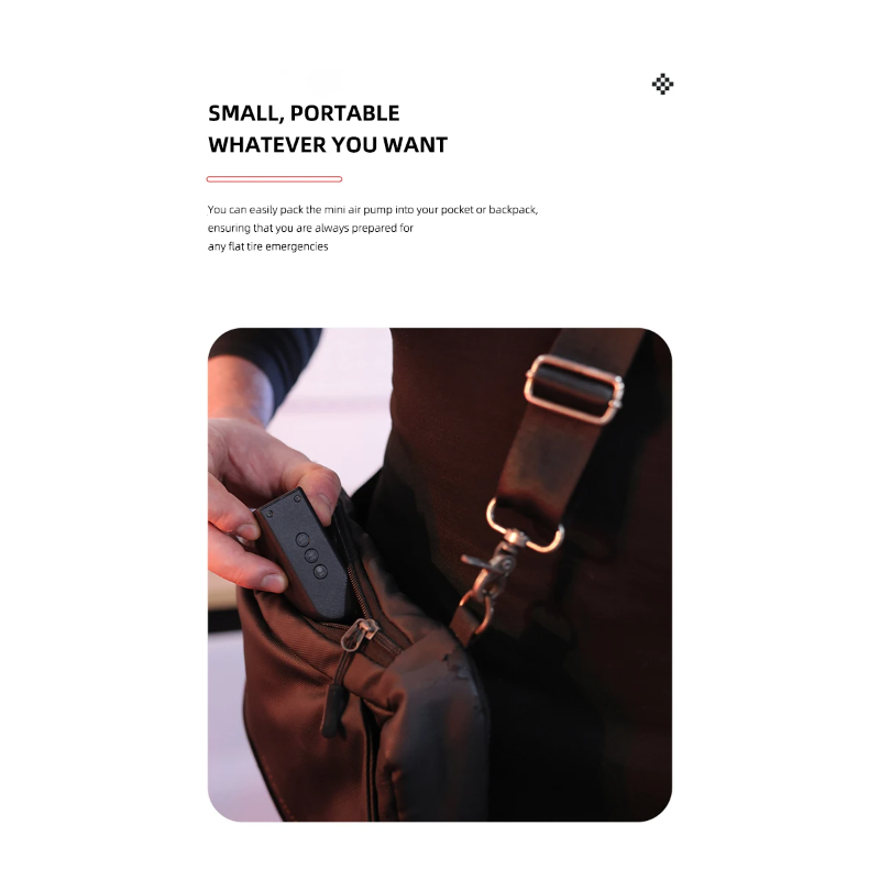 Mini cykelpump bärbar elektrisk luftpump med högprecisionstrycksensor och elegant design för cyklister
