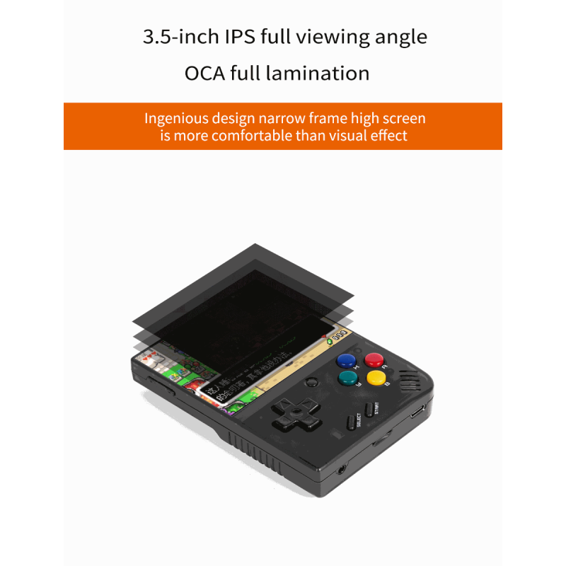 MIYOO Mini Plus bärbar retrospelskonsol med 3,5-tums IPS-skärm 640x480 upplösning för nostalgiskt spel