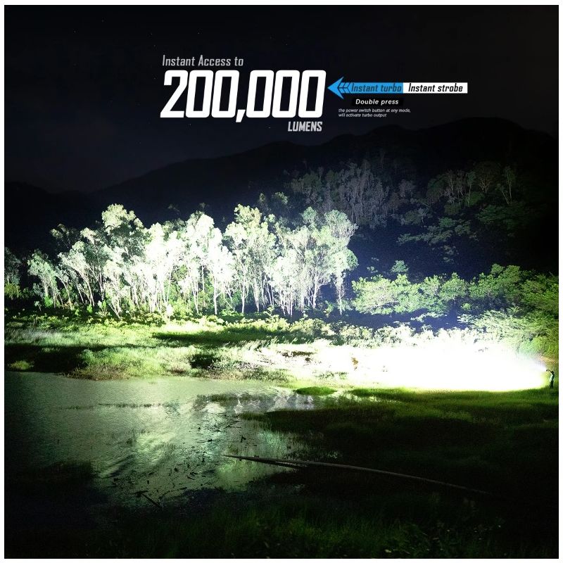 IMALENT MS32 LED ficklampa 200000 lumen hög effekt för äventyr nattsynlighet och robust utomhusbelysning