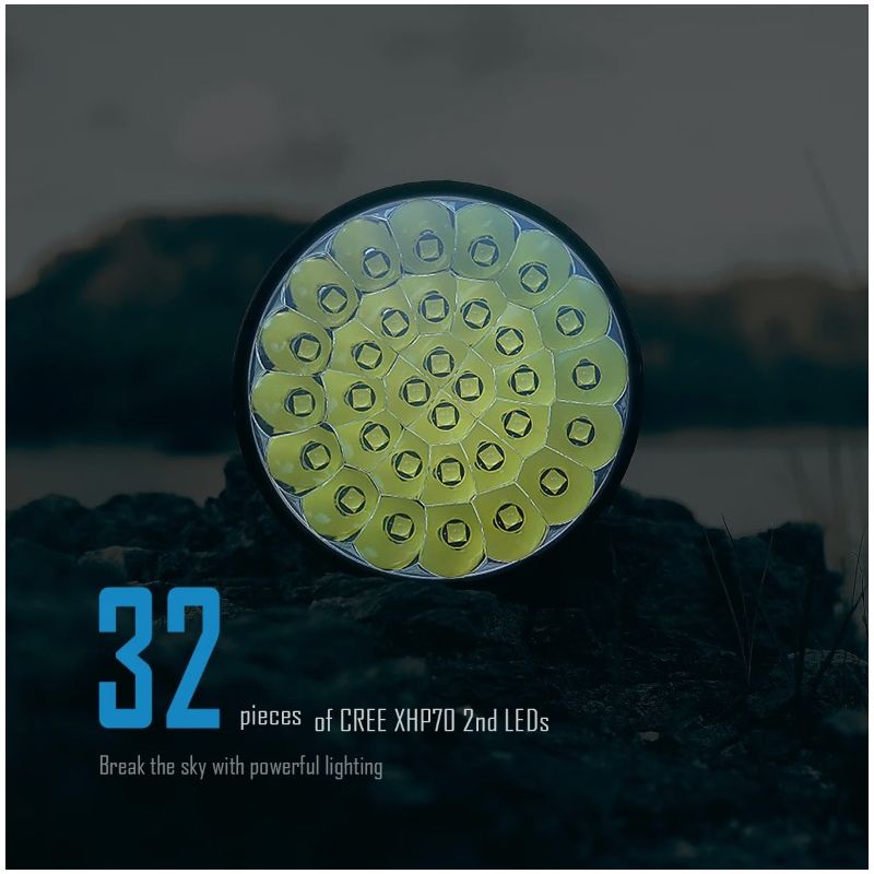 IMALENT MS32 LED ficklampa 200000 lumen hög effekt för äventyr nattsynlighet och robust utomhusbelysning