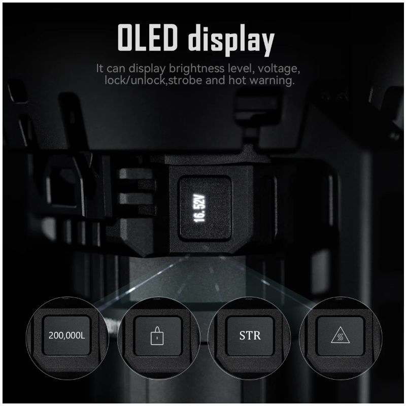 IMALENT MS32 LED ficklampa 200000 lumen hög effekt för äventyr nattsynlighet och robust utomhusbelysning