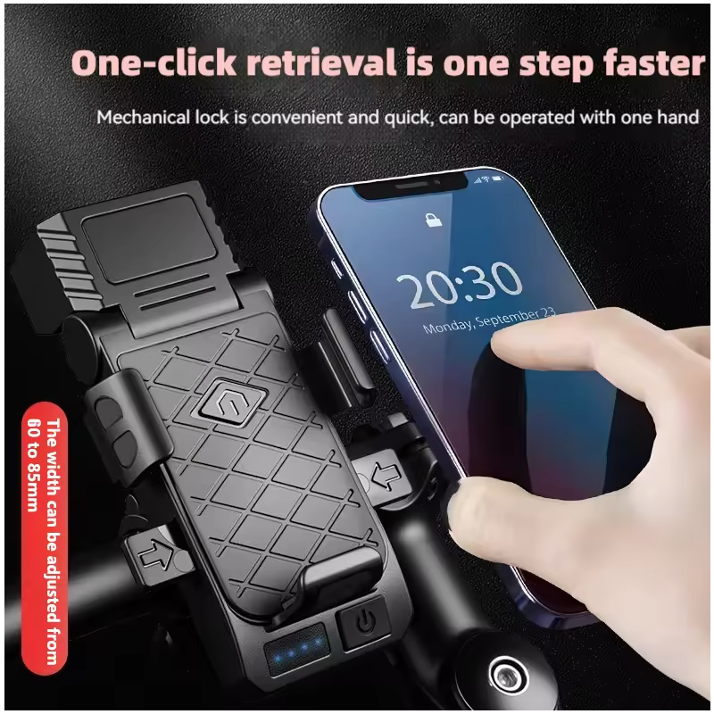 3-i-1 Cykellampa med Mobilhållare Cykel & Horn. Multifunktionell Framlampa, USB-C för Säkerhet.