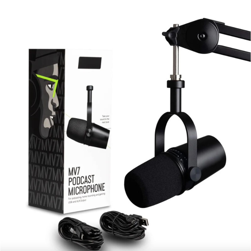 MV7 Professionell Dynamisk Mikrofon för Podcasting Live Streaming och Inspelning med Hög Kvalitet Ljud