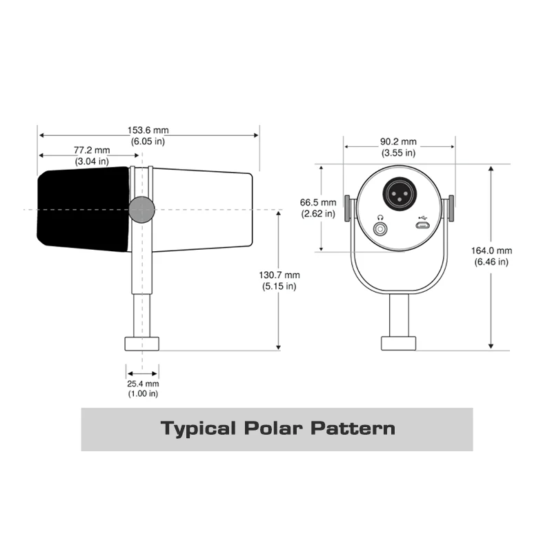 MV7 Professionell Dynamisk Mikrofon för Podcasting Live Streaming och Inspelning med Hög Kvalitet Ljud