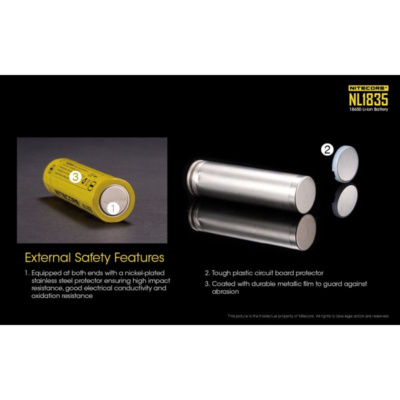 Nitecore 18650 NL1835 3500mAh Li-ion Batteri Hög Kapacitet Långvarig Tillförlitlig Prestanda Ficklampsbatteri