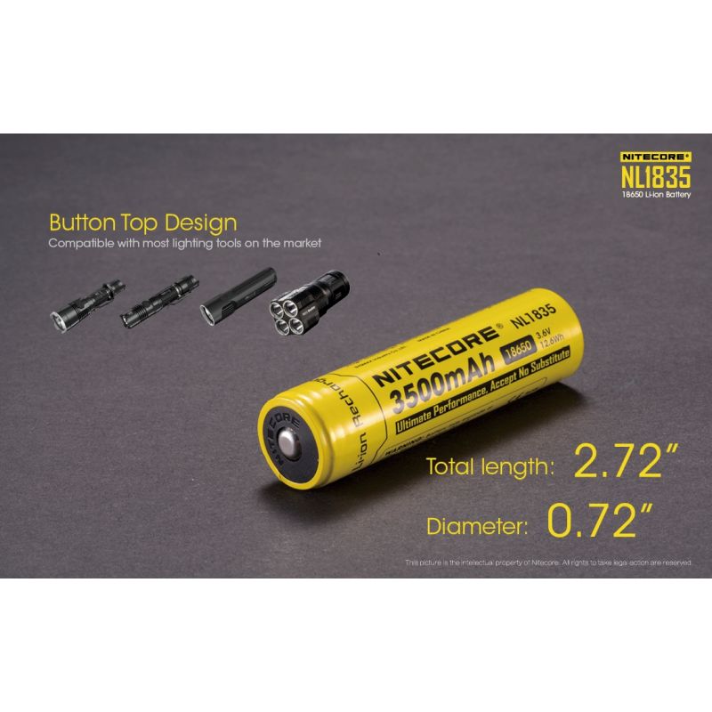 Nitecore 18650 NL1835 3500mAh Li-ion Batteri Hög Kapacitet Långvarig Tillförlitlig Prestanda Ficklampsbatteri