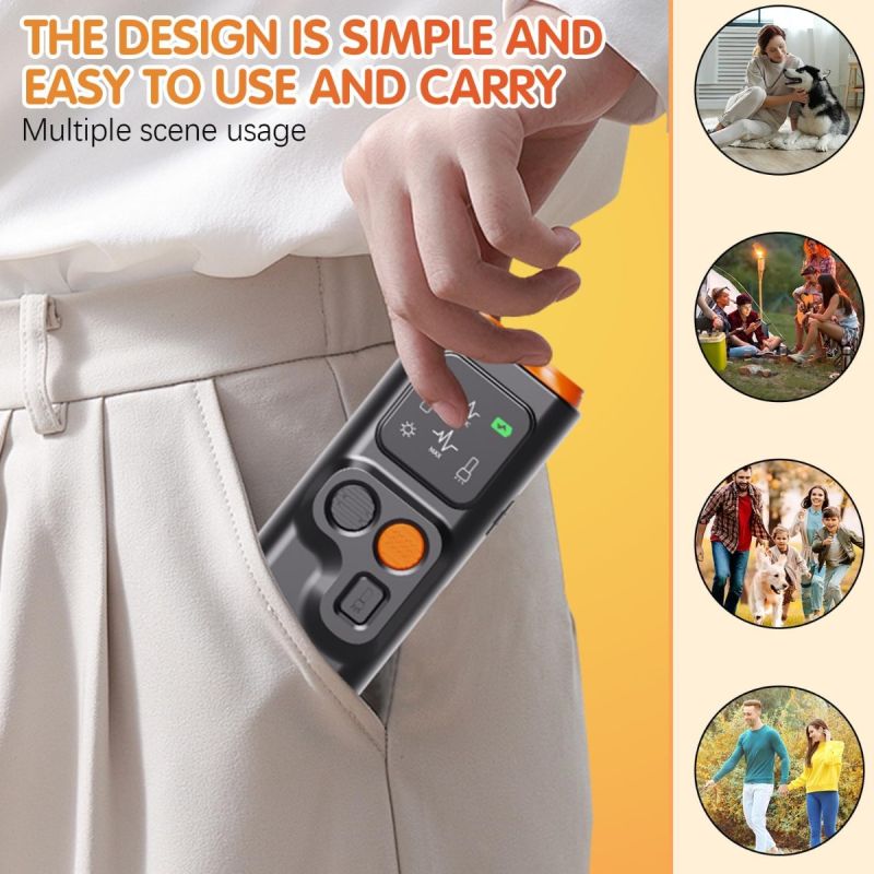 Barkskydd: Hundskall stopp ULTRALJUD anti-skällenhet för hundträning med LED-ficklampa. Ofarlig och bärbar.