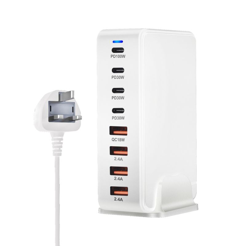 240W stationär GaN-laddare 8-portars USB Typ C PD snabbladdare med smart laddningsteknik och snabb laddning