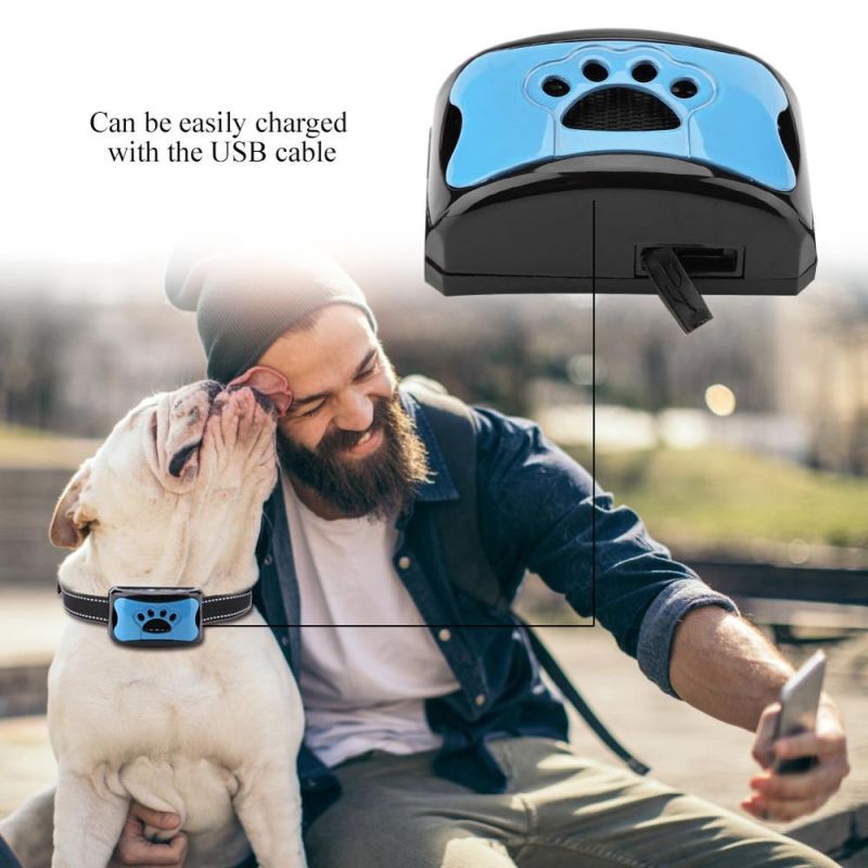 Pet Dog Anti Barking Device USB laddbar Ultraljud Hundträningshalsband Effektiv Hundträningstillbehör