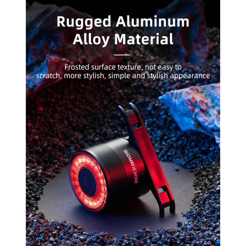 ROCKBROS Q3 cykelbakljus med smart bromssensor för nattcykling vattentät synlighet MTB landsvägssäkerhet