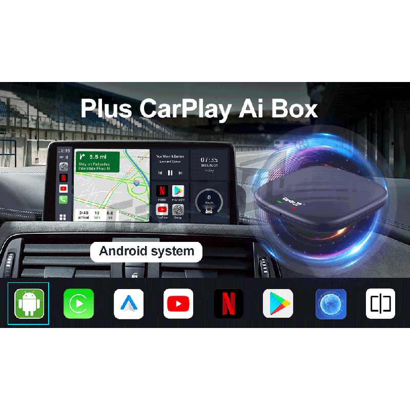 Upptäck CarlinKit CarPlay Ai Box QCM6125 Android 13 Mini Wireless CarPlay med Netflix och sömlös multitasking