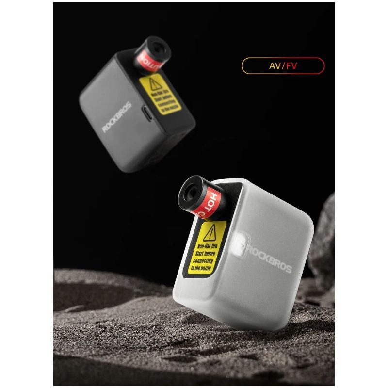 ROCKBROS Cykelpump Bärbar Mini Elektrisk Luftpump med 100PSI Ergonomisk Design och Uppladdningsbar Funktion