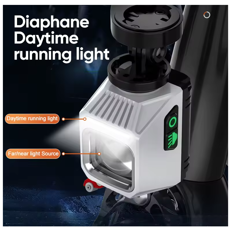 NiteBeam CL1600 cykelstrålkastare hållbar cykellampa med universalfäste Type-C laddning och 9 ljuslägen