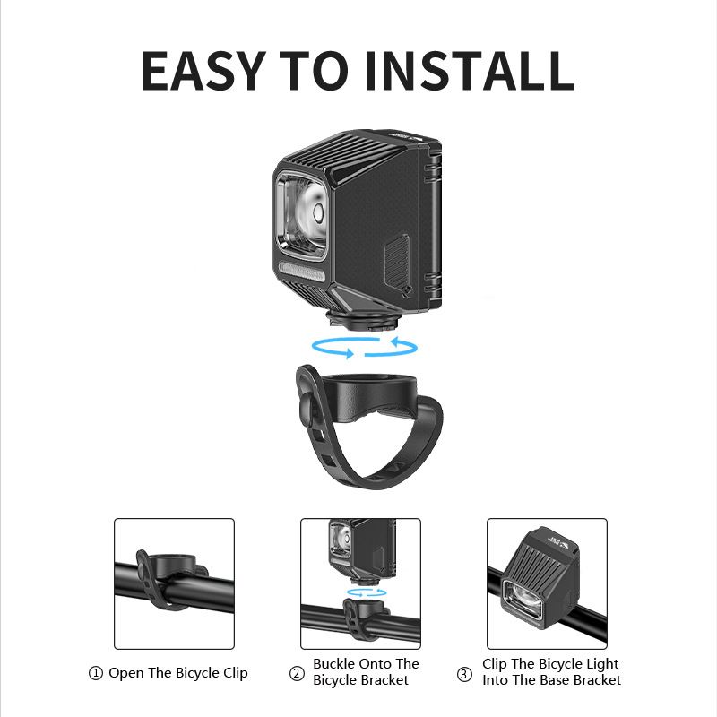 SMILING SHARK EVO1700 hängande cykelljus cykelsäkerhet USB-C uppladdningsbar vattentät LED cykelstrålkastare