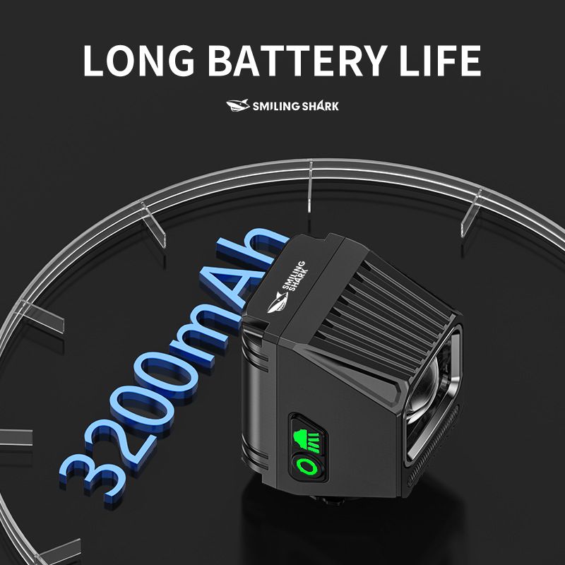 SMILING SHARK EVO1700 hängande cykelljus cykelsäkerhet USB-C uppladdningsbar vattentät LED cykelstrålkastare