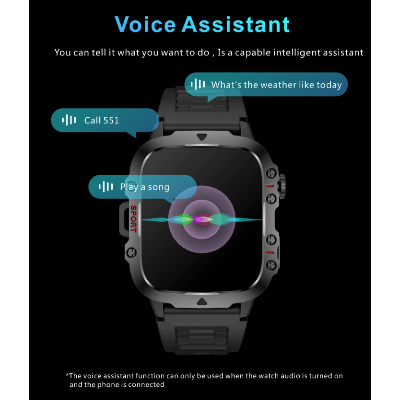 QX11 Smartklocka Herr | IP68 5ATM Utomhussport Fitness Tracker | 1,96